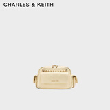 CHARLES&KEITH26春新品菱格链条口袋包腋下包机车包情人节礼物CK2-80671832 Butter Yellow奶油黄色 S