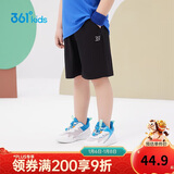 361°儿童短裤夏季男女童3-12岁透气运动裤梭织五分裤 黑 110