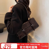 金狐狸（FOXER）头牛皮女士包包女包漆皮大容量腋下包手提单肩包高级女友生日礼物