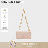 CHARLES&KEITH质感菱格链条小方钱包女包包女包生日礼物新年礼物CK6-10680924 Light Pink浅粉色 XS