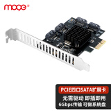 魔羯MOGE台式机PCIE转4口SATA3.0硬盘扩展卡NAS群晖硬盘卡 windows/linux免驱 系统启动 MC2691