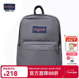 JANSPORT杰斯伯双肩包女学生旅行包26L旅行轻便透气书包男背包 4QUT7H6 雾灰/质感灰-侧边袋