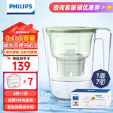 飞利浦净水壶滤水壶过滤水壶净水器滤水器过滤器滤芯 AWP2813绿色【3.4L】七芯装