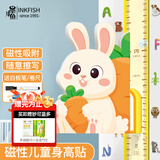 墨斗鱼身高贴3D立体卡通兔身高贴 可移除客厅宝宝量身高贴纸装饰墙贴