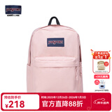 JANSPORT杰斯伯书包轻便双肩包男女旅行包简约背包电脑包学生校园 4QUT7N8蜜蜡粉-侧边袋
