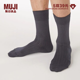 MUJI MUJI 男式 合脚直角 商务袜 袜子 DAB02A1S 深灰色条纹 25-27cm/40-44码