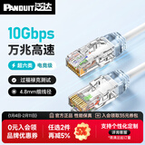泛达 泛达超六类细网线CAT6A类跳线家用电脑宽带POE监控万兆高速成品线 圣洁白 0.2米