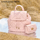 CHARLES&KEITH经典菱格大容量双肩包背包学生书包包女包新年礼物CK2-60151400
