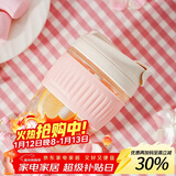 乐扣乐扣（LOCK&LOCK）咖啡杯耐热玻璃水杯子男女学生便携式双饮吸管杯随手杯350ML粉色