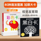 黑白卡新生儿黑白卡1+彩色卡1经典版全2册 0-3岁宝宝早教彩色卡幼儿脑发育潜能激发黑白卡片6月婴儿视觉激发追视大卡宝宝玩具儿童启蒙认知卡片