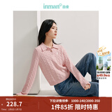 茵曼毛衣女POLO领冬季新年红装套头针织衫通勤长袖毛衣上衣 藕粉色 S