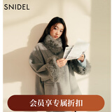 SNIDEL2025秋冬新品复古千金风可拆卸毛领毛呢大衣外套SWFC254315 灰色 S (0)