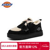 Dickies女士雪地靴舒适休闲平底鞋加绒加厚棉鞋 黑色 35 