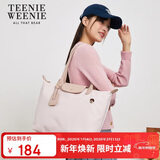 Teenie Weenie单肩包包小熊圣诞礼物通勤大容量手提托特斜挎包 粉雾色