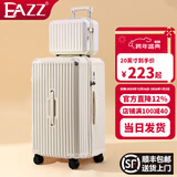 EAZZ【5轮承重+轻便加大容量】行李箱女拉杆箱男旅行箱学生密码皮箱子 【多功能子母箱】珍珠白色 20英寸 ｜四轮常规55分登机箱