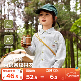 嘟嘟家童装男童衬衫纯棉秋装宝宝衬衣潮儿童上衣秋款女童T恤 蓝条 120