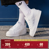 adidas NIZZA PLATFORM厚底增高运动帆布鞋男女阿迪达斯三叶草 白   35.5