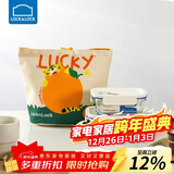 乐扣乐扣（LOCK&LOCK）清新玻璃保鲜饭盒三件套(630ml*1+380ml*1+便当包)LNG428S604白色