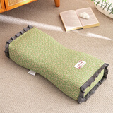 爱枕亿（AI ZHEN YI）  全荞麦枕纯棉粗布荞麦壳枕头枕芯中式高低可调节枕头保健护颈枕 韩式小蛮腰碎花枕-绿色一只 52*30