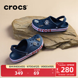卡骆驰（CROCS）洞洞鞋贝雅卡骆班轻便耐磨一脚蹬休闲鞋|205089 深蓝/辣椒红-4CC 41 /42(260mm)