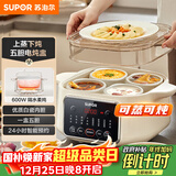 苏泊尔（SUPOR）电炖盅 电炖锅 隔水炖煮 家用煮粥煲汤锅燕窝炖盅 白瓷内胆炖汤锅上蒸下炖DZ25FC859 2.5L多功能锅