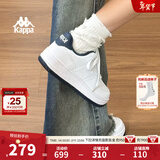 Kappa卡帕背靠背女鞋冬季厚底小白鞋子女板鞋新款情侣鞋百搭休闲运动鞋 经典白/海昌蓝 38