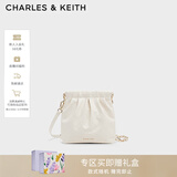 CHARLES&KEITH迷你菱格流浪包单肩斜挎双肩包包女包生日新年礼物CK2-60782390 【S号】Cream奶白色 S