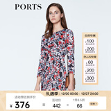 PORTS宝姿商场同款 春夏新品女装圆领花色印花修身连衣裙LN8D223HPP028 黑色印花 XS (2)