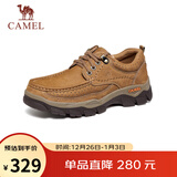 骆驼（CAMEL）磨砂牛皮男士工装大头休闲皮鞋 G13A307163 驼色 42 