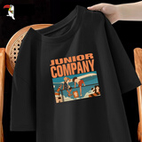 啄木鸟（TUCANO）纯棉短袖T恤男韩版潮流宽松大码重磅打底衫青少年学生夏天男短袖 黑/小伙伴 L （重120-130斤高165-170）