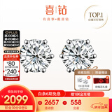 喜钻【现货闪发】钻石耳钉女克拉经典皇冠六爪钻石耳饰送女友生日礼物 【现货】铂金共17分/对