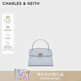 CHARLES&KEITH鳄鱼纹凯莉包手提斜挎婚包包女包生日礼物新年礼物CK2-50270880-1 Sea Salt Blue海盐蓝（新色） S