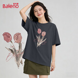 班尼路（Baleno）潮流短袖t恤女夏季新款2026年小个子宽松显瘦纯棉半袖女装上衣服