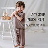 nest designs竹棉弹力男女童长短袖T恤防蚊裤宝宝上衣哈伦裤子儿童透气舒适 浆果紫 【防蚊裤】 90 码【建议身高80-92cm】