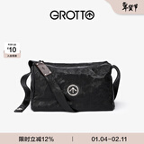 GROTTO个乐黑石包经典大容量植鞣绵羊皮单肩斜挎通勤软包男女款新年礼物 黑石L（银标）