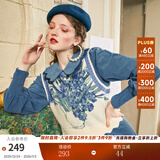 两三事梵高系列 静美如秋叶 秋季新款森女风后背绑带花色无袖毛衣背心女 鸢尾花 M