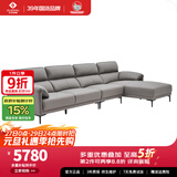 左右沙发现代简约头层牛皮沙发DZY5161-2 转二件正向+休 Z1012影青灰