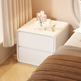小匠材床头柜卧室小型家用收纳柜奶油风床头柜子免安装实木床头储物柜40