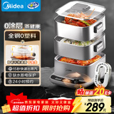 美的（Midea）蒸魔方S电蒸锅 电煮锅电火锅多功能锅家用电锅304不锈钢蒸魔方mini大容量多用途锅MZ-ZGC2323ZD88