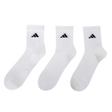 阿迪达斯（adidas）男袜女袜 2026新款中筒白袜子健身训练休闲袜透气低帮短袜中袜 JC9273/白色/中筒/三双装 【M】建议鞋码:39-42/24-26cm