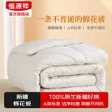 恒源祥被子秋冬棉被新疆棉100%棉花全棉被芯秋冬被加厚被子冬季被褥春秋 白色【A类抗菌 里外全棉】 150*200cm 5斤【适合春秋】