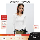 UR2025秋季新款女装时尚休闲简约基础修身T恤UYB450010 本白 XL