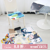 钟爱一生全棉椅垫坐垫办公室椅子垫四季座椅垫凳子垫家用餐椅坐垫纯棉屁垫 四季布艺坐垫【款式随机】6件装 椅子垫