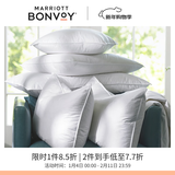 丽思卡尔顿五星级酒店白鹅绒枕芯  羽绒枕单人纯棉枕头 侧睡适中枕 四季通用 51x91 cm（单只+保护套）