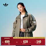 adidas情侣款复古风梭织立领夹克外套男女秋季阿迪达斯官方三叶草 岩层橄榄绿   XXS 2XS