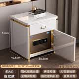 虎牌保险柜家用型床头柜保险箱一体隐藏式智能小型多功能一体床边保管柜钢化玻璃台面防盗防搬走保险柜 特价款 柔光白 (全钢内柜实木抽屉+钢化玻璃台面） 指纹款（指纹/远程临时秘钥/密码/钥匙）