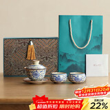 不拙单丽华老师三才盖碗一人饮高档生日礼物青花瓷汝窑盖碗茶杯对饮