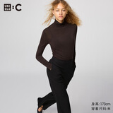 优衣库女装HEATTECH EXTRA WARM 混纺高领T恤/长袖 9%羊绒 478954 478954/38深褐色 L