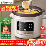 小熊（Bear）电炖锅 电砂锅 煲汤锅炖汤锅 紫砂锅炖汤盅电炖锅燕窝炖盅 煮粥神器 熬粥锅 大容量5L DDG-S50H8