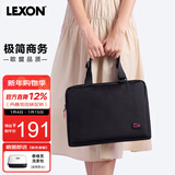 乐上（LEXON）单肩包女手提电脑包13.3英寸内胆包时尚斜挎包轻便商务公文包黑色